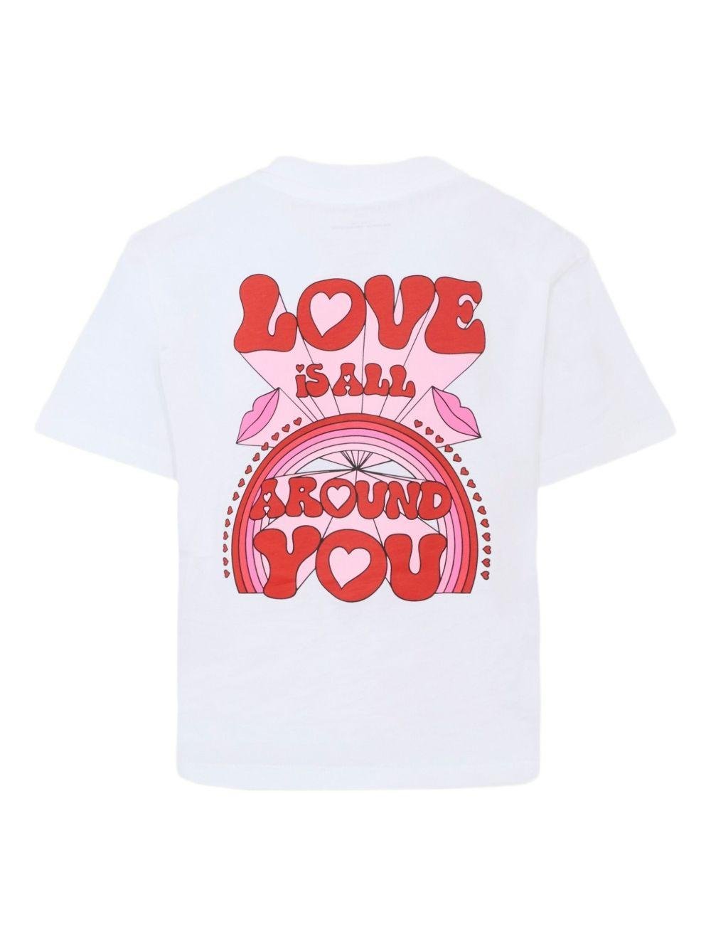 T-shirt per bambini Stella McCartney Kids bianco con stampa - Rubino Kids