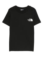 T-shirt per bambini The North Face Kids nera con logo sul petto - Rubino Kids