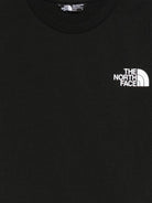 T-shirt per bambini The North Face Kids nera con logo sul petto - Rubino Kids