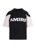 T-shirt per bambino Amiri Kids nero con logo sul davanti - Rubino Kids