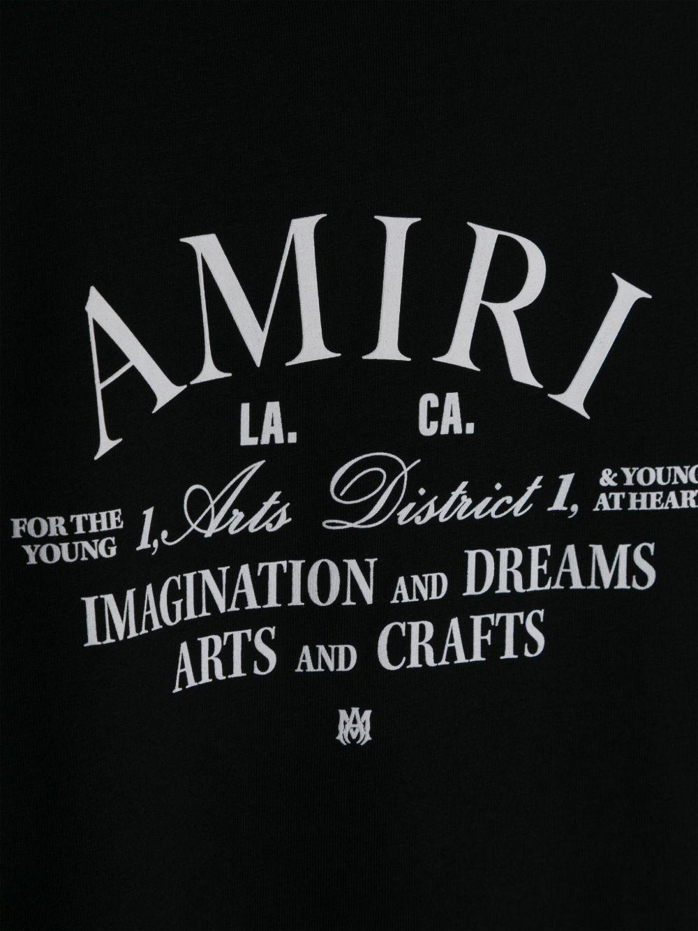 T-shirt per bambino Amiri Kids nero con stampa con logo sul davanti - Rubino Kids