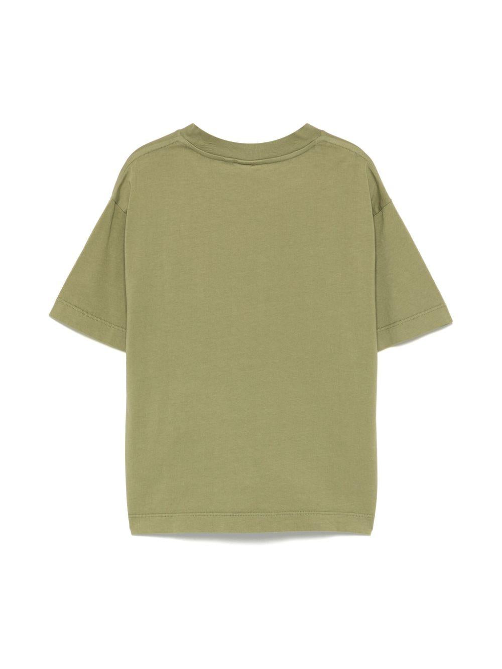T-shirt per bambino Aspesi Kids verde in cotone con tasca frontale - Rubino Kids