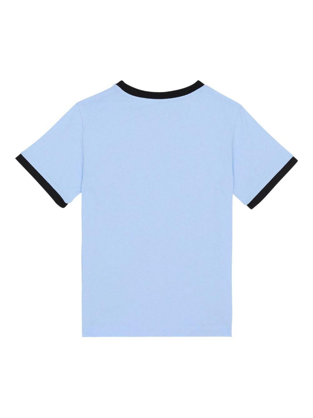 T-shirt per bambino Balmain Kids azzurra con stampa del logo sul davanti - Rubino Kids