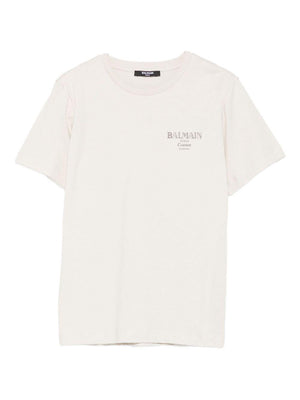 Balmain Kids beige t-shirt for boys with logo