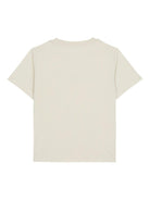T-shirt per bambino Balmain Kids beige con stampa con logo sul davanti - Rubino Kids