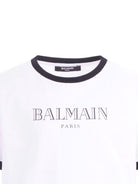 T-shirt per bambino Balmain Kids bianca con dettagli a contrasto - Rubino Kids