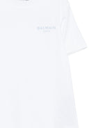 T-shirt per bambino Balmain Kids bianca con logo sul davanti - Rubino Kids