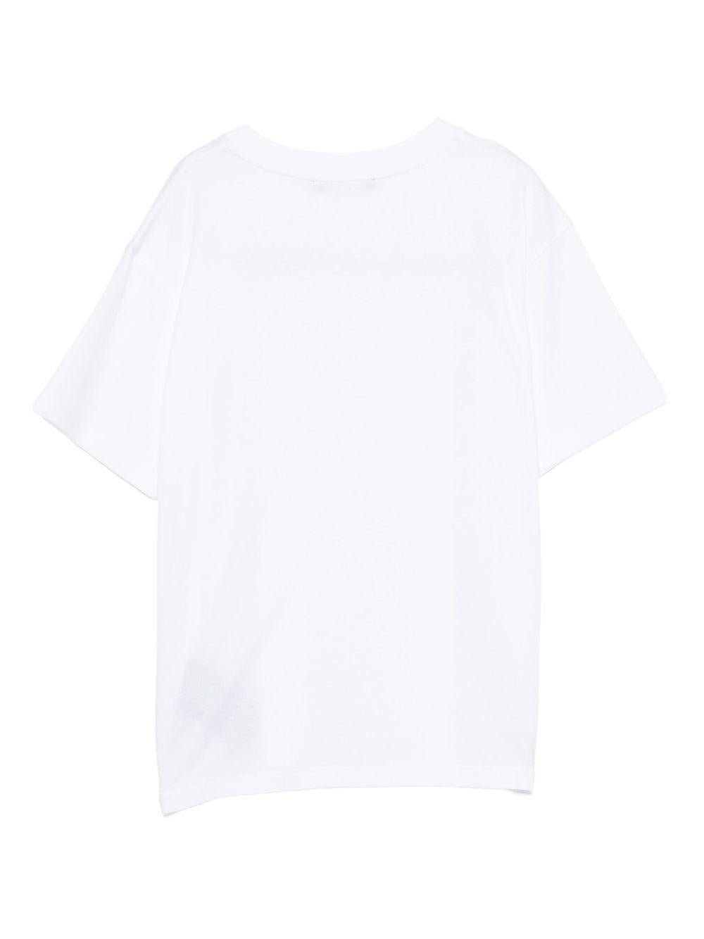 T-shirt per bambino Balmain Kids bianca con logo sul davanti - Rubino Kids