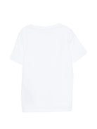 T-shirt per bambino Balmain Kids bianca con logo sul davanti - Rubino Kids