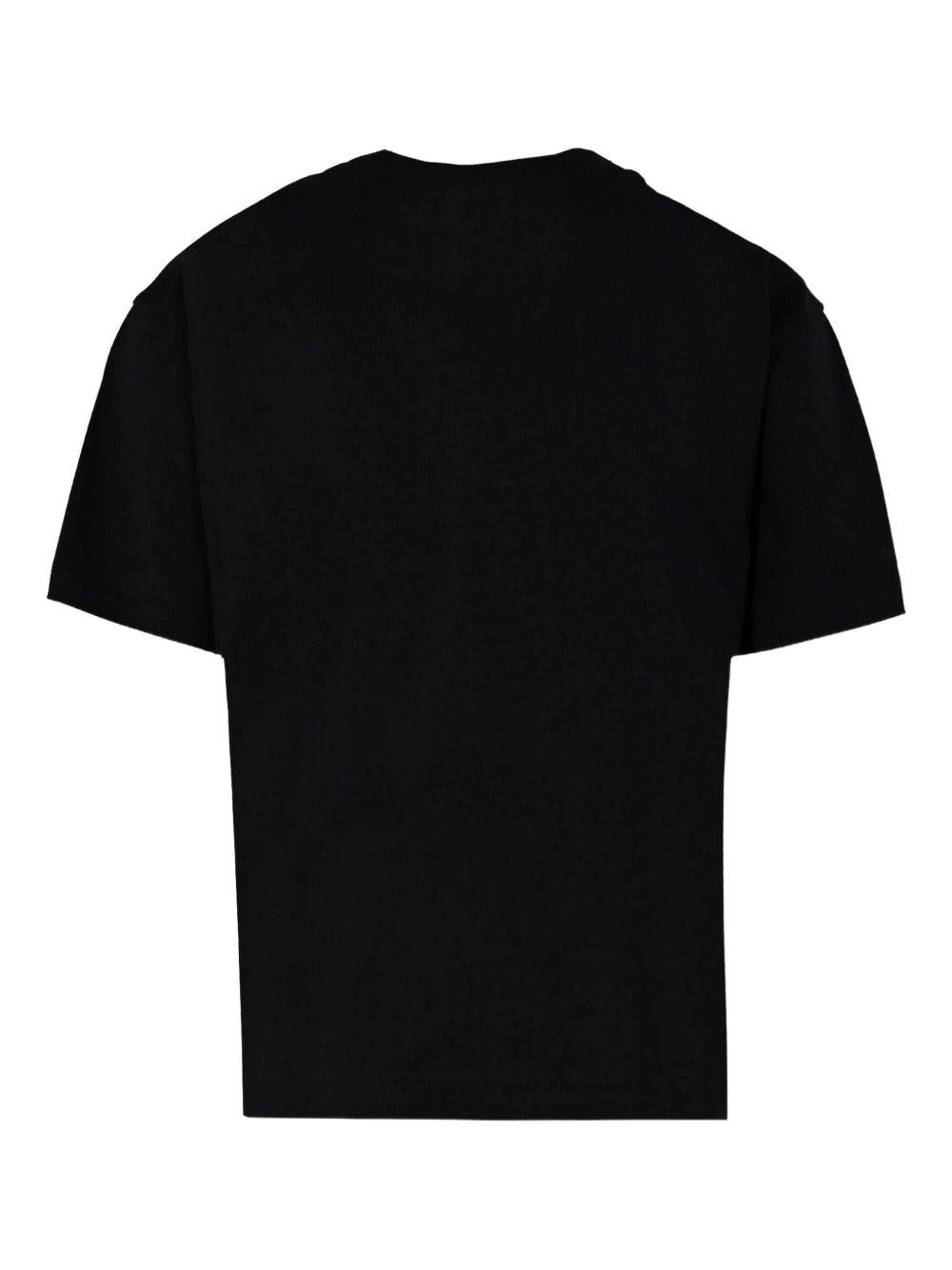 T-shirt per bambino Balmain Kids nera con logo ricamato e girocollo - Rubino Kids