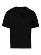 T-shirt per bambino Balmain Kids nera con logo ricamato e girocollo - Rubino Kids