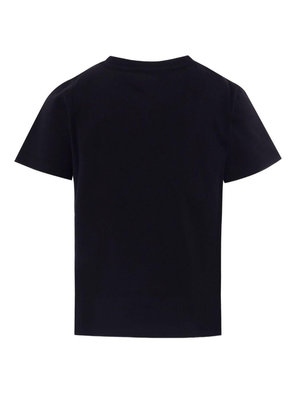 T-shirt per bambino Balmain Kids nera con logo ricamato sul petto - Rubino Kids