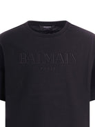 T-shirt per bambino Balmain Kids nera con logo sul davanti - Rubino Kids