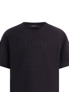 T-shirt per bambino Balmain Kids nera con logo sul davanti - Rubino Kids