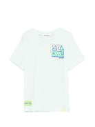 T-shirt per bambino Billieblush azzurro con dettaglio grafico sul petto - Rubino Kids