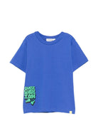 T-shirt per bambino Billieblush blu con scritta "Guess where I Am" sul davanti - Rubino Kids