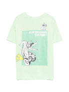 T-shirt per bambino Billieblush verde con stampa grafica - Rubino Kids