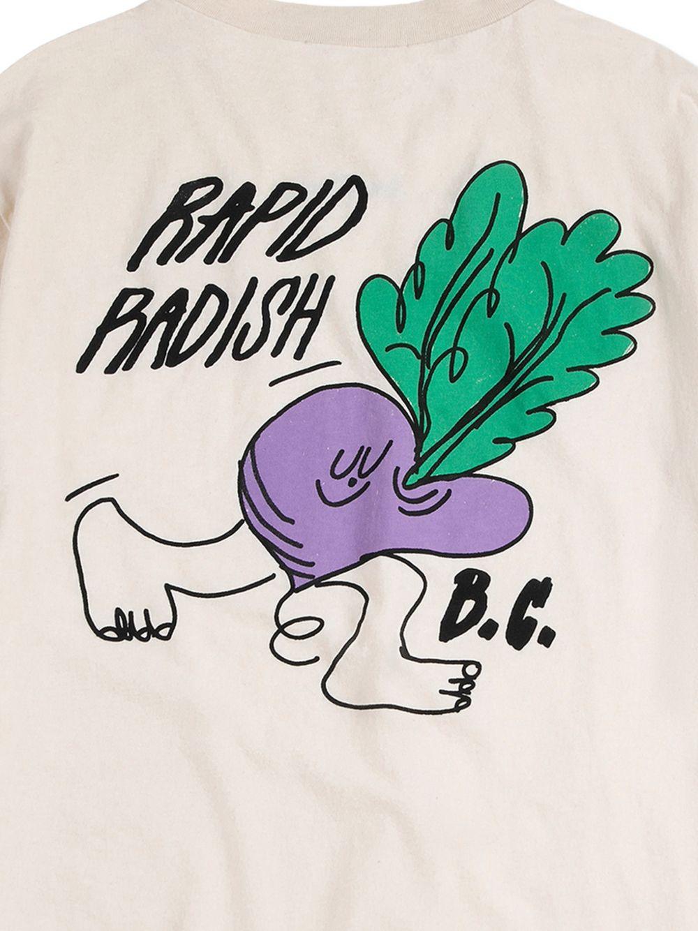 T-shirt per bambino Bobo Choses beige con stampa grafica "Rapid Radish" - Rubino Kids