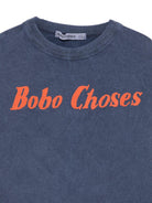 T-shirt per bambino Bobo Choses blu con scritta logo sul davanti - Rubino Kids