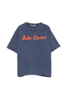 T-shirt per bambino Bobo Choses blu con scritta logo sul davanti - Rubino Kids