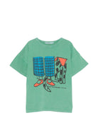 T-shirt per bambino Bobo Choses verde con stampa grafica sul davanti - Rubino Kids