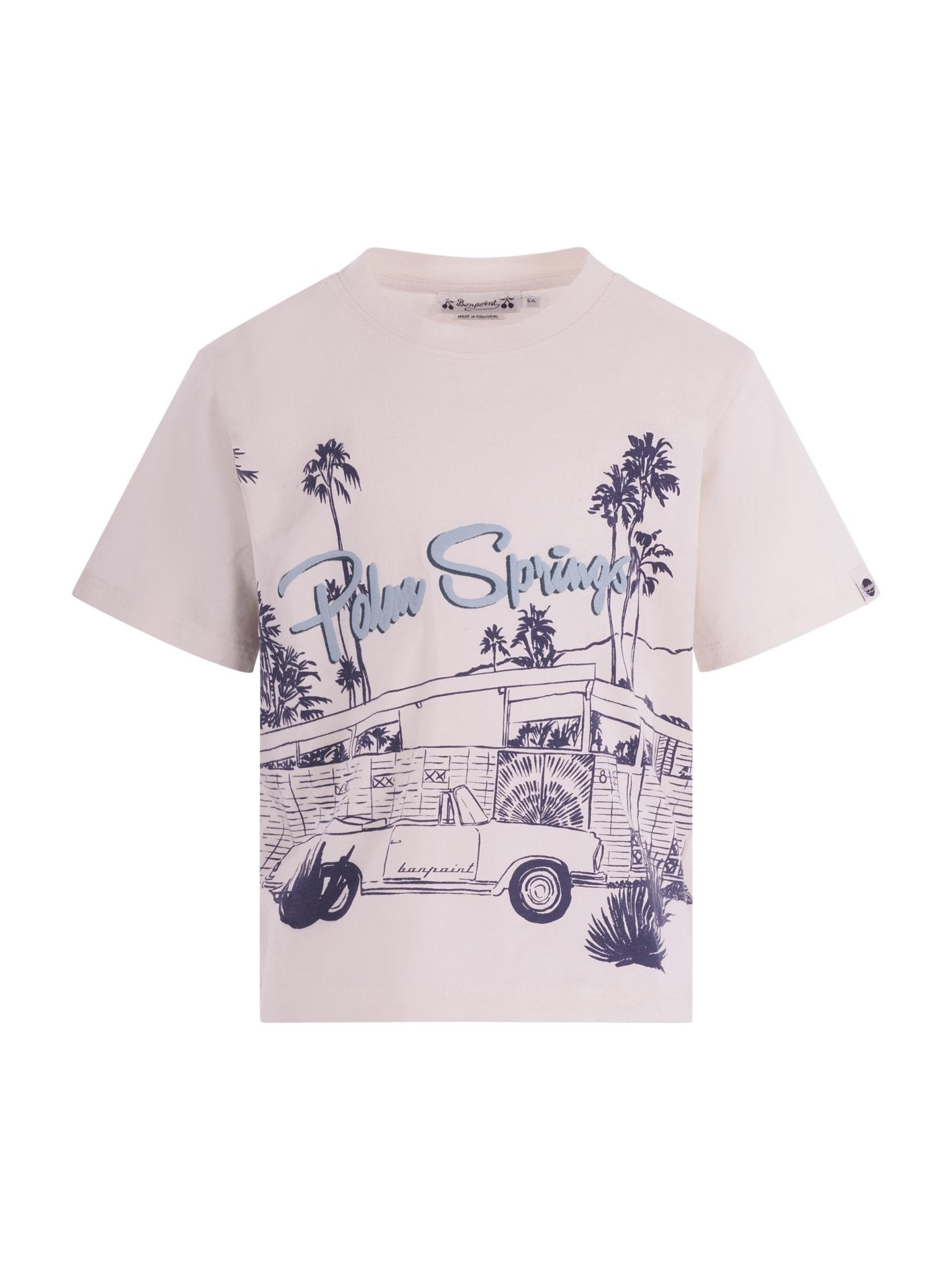 T-shirt per bambino Bonpoint beige con stampa grafica sul davanti - Rubino Kids