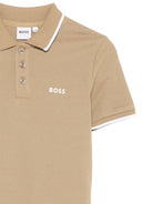T-shirt per bambino Boss Kids beige con colletto stile polo - Rubino Kids