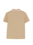 T-shirt per bambino Boss Kids beige con colletto stile polo - Rubino Kids