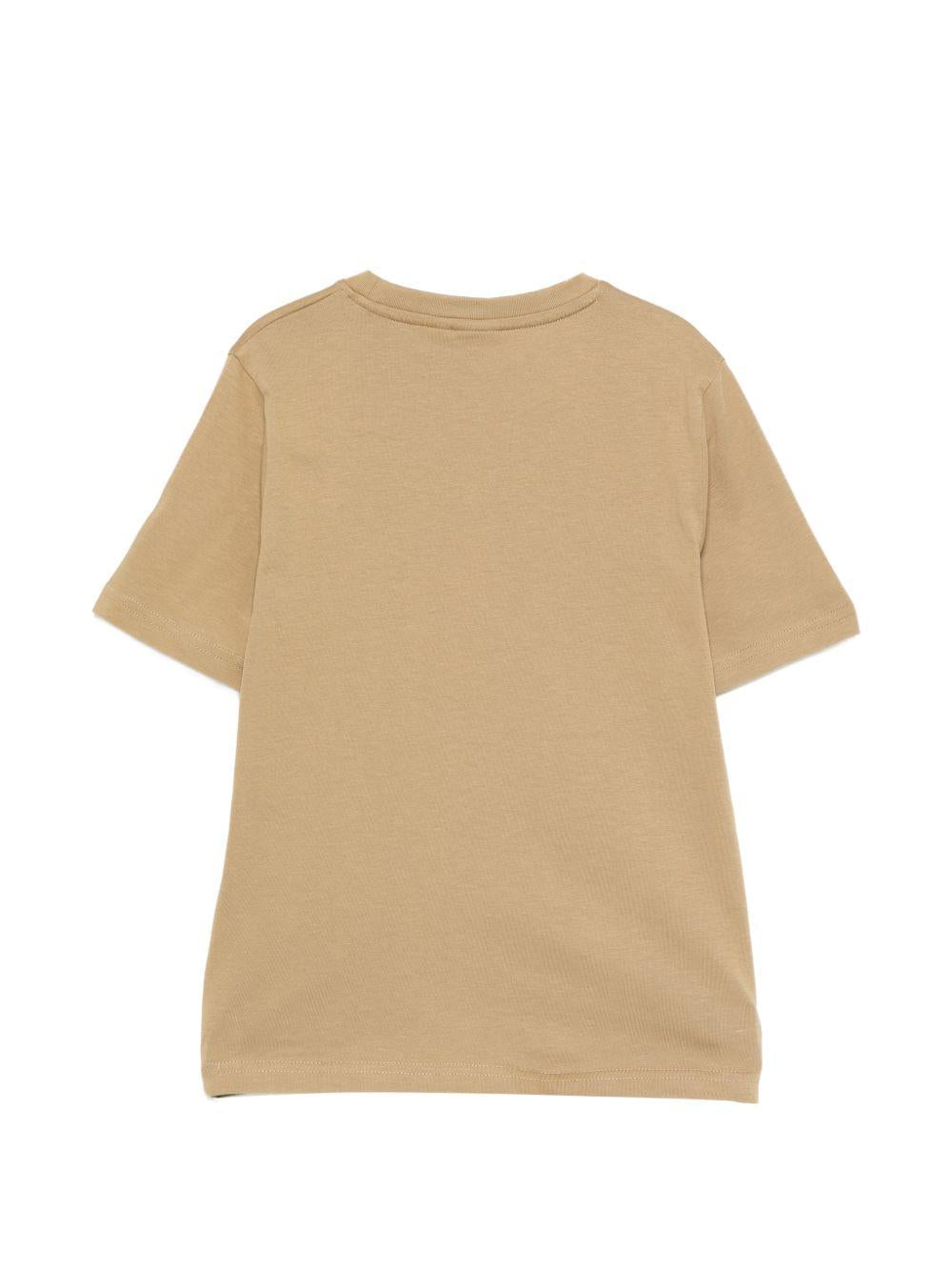 T-shirt per bambino Boss Kids beige con stampa logo - Rubino Kids