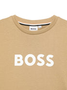 T-shirt per bambino Boss Kids beige con stampa logo - Rubino Kids
