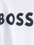T-shirt per bambino Boss Kids bianca con stampa logo sul davanti - Rubino Kids