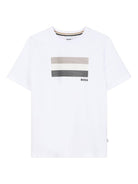 T-shirt per bambino Boss Kids bianco con stampa grafica - Rubino Kids