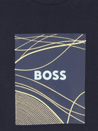 T-shirt per bambino BOSS Kids blu con logo - Rubino Kids