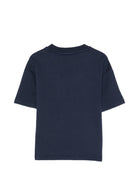 T-shirt per bambino Boss Kids blu con logo sul davanti - Rubino Kids