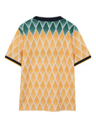 T-shirt per bambino Boss Kids gialla con motivo a rombi - Rubino Kids