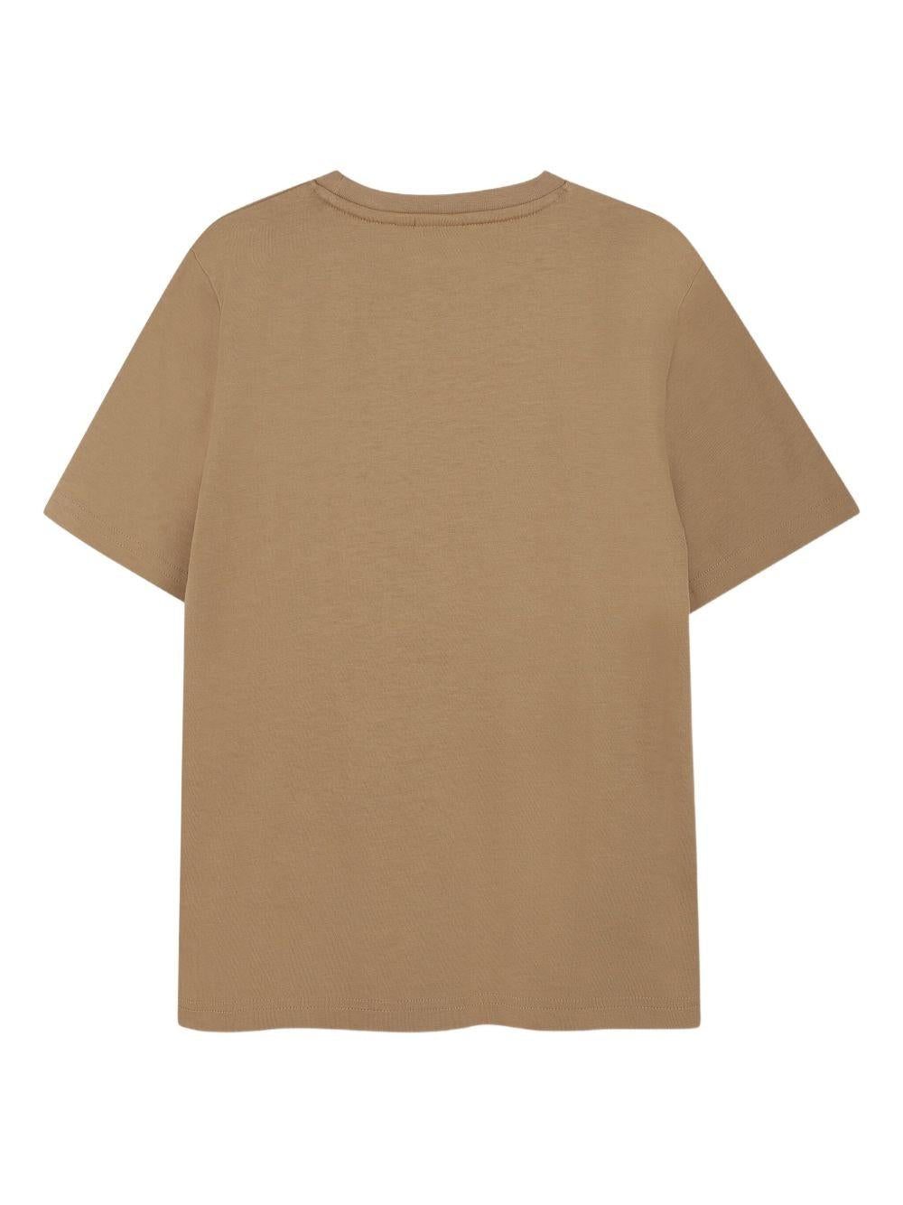 T-shirt per bambino BOSS Kids marrone con stampa logo - Rubino Kids