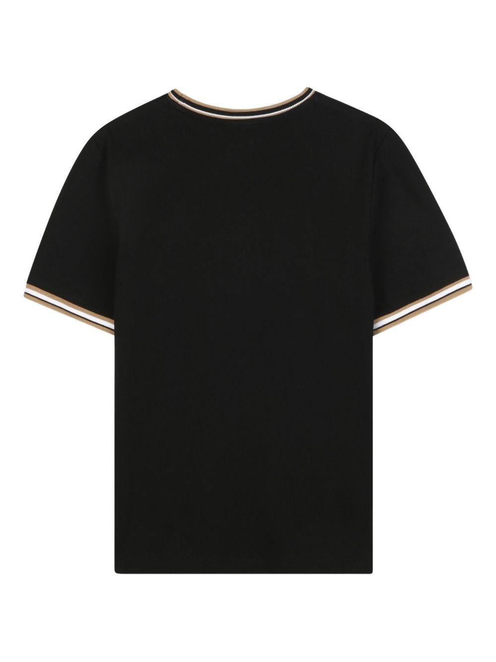 T-shirt per bambino BOSS Kids nera con logo ricamato - Rubino Kids