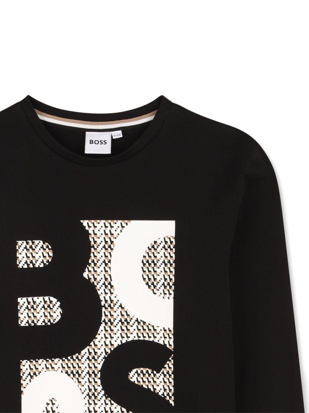 T-shirt per bambino BOSS Kids nera con stampa grafica - Rubino Kids