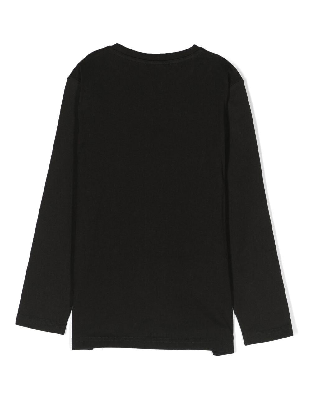 T-shirt per bambino Boss Kids nera con stampa logo sul davanti - Rubino Kids