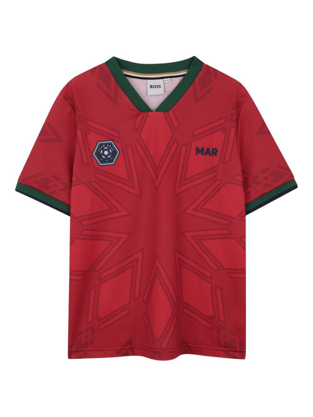 T-shirt per bambino Boss Kids rossa con stampa grafica - Rubino Kids