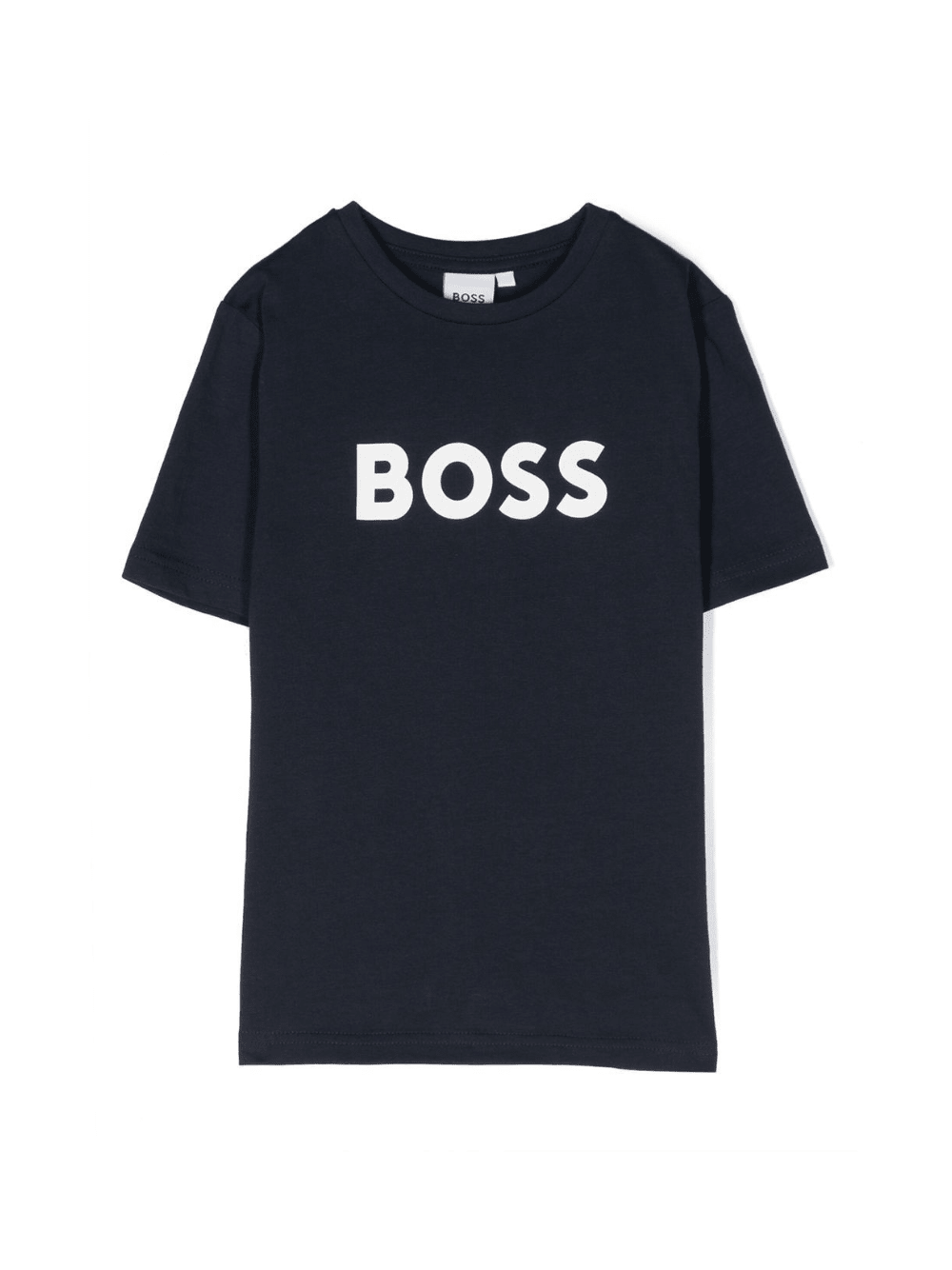 T-shirt per bambino BOSS Kidswear blu con logo goffrato bianco - Rubino Kids