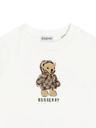 T-shirt per bambino Burberry Kids bianca con stampa grafica orsacchiotto - Rubino Kids