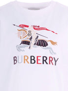 T-shirt per bambino Burberry Kids bianca con stampa grafica sul davanti - Rubino Kids
