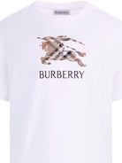 T-shirt per bambino Burberry Kids bianca con stampa grafica sul davanti - Rubino Kids
