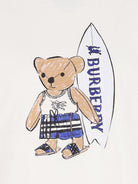 T-shirt per bambino Burberry Kids bianco con stampa orsetto - Rubino Kids