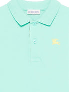 T-shirt per bambino Burberry Kids verde con ricamo Equestrian Knight - Rubino Kids