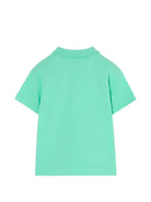 T-shirt per bambino Burberry Kids verde con ricamo Equestrian Knight - Rubino Kids