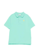 T-shirt per bambino Burberry Kids verde con ricamo Equestrian Knight - Rubino Kids