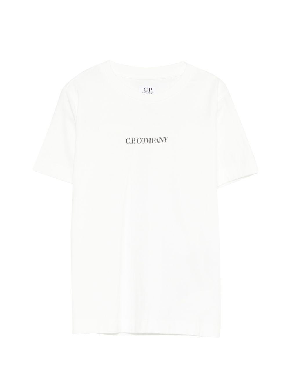 T-shirt per bambino C.P. Company Kids bianca con logo sul davanti - Rubino Kids