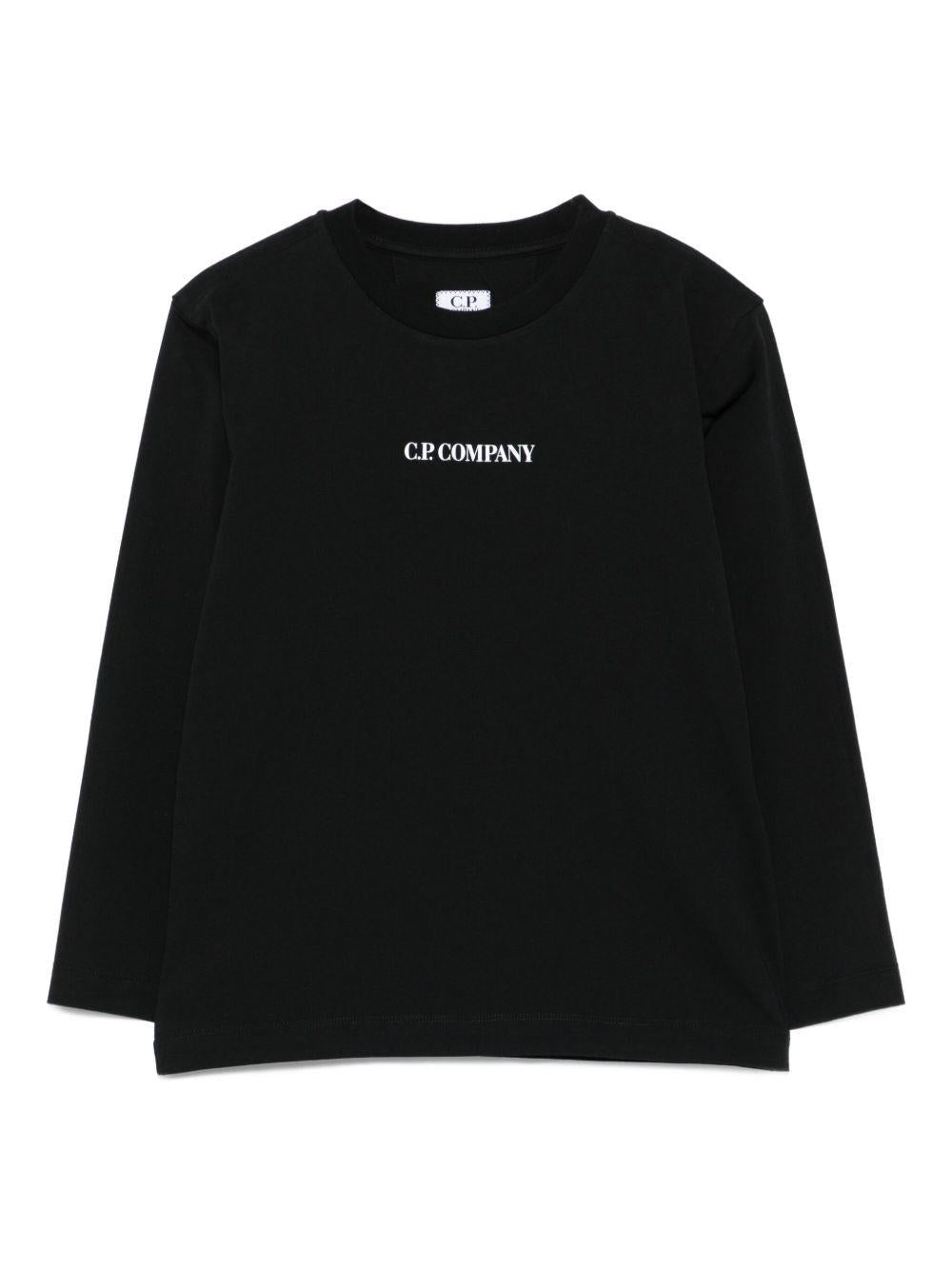 T-shirt per bambino C.P. Company Kids nera con logo - Rubino Kids
